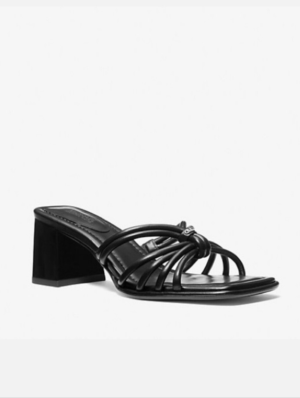 Michael Kors Astra Black Strappy Block Heel Sandal Size 9.5